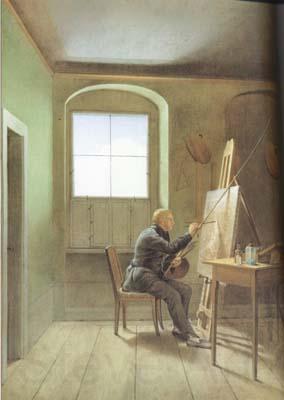 Georg Friedrich Kersting Friedrich Painting in his Studio (mk10) Norge oil painting art